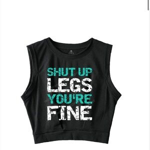 Black Graphic Crop Top